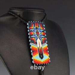 Native American Navajo Beaded Bolo Tie By Helen Dinae Native American Beadwork