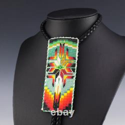 Native American Navajo Beaded Bolo Tie By Helen Dinae Native American Beadwork