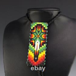 Native American Navajo Beaded Bolo Tie By Helen Dinae Native American Beadwork