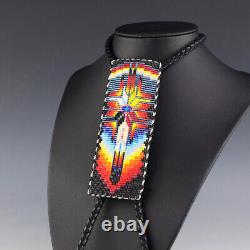 Native American Navajo Beaded Bolo Tie By Helen Dinae Native American Beadwork