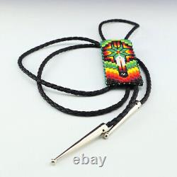 Native American Navajo Beaded Bolo Tie By Helen Dinae Native American Beadwork