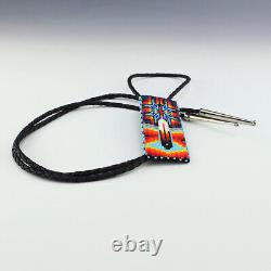 Native American Navajo Beaded Bolo Tie By Helen Dinae Native American Beadwork