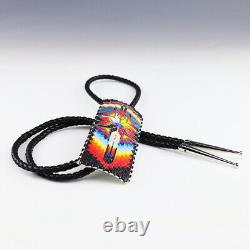 Native American Navajo Beaded Bolo Tie By Helen Dinae Native American Beadwork