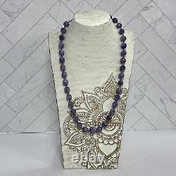 Native American Navajo Handmade Charoite Round Beaded Necklace 12