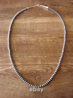 Native American Navajo Pearl Sterling Silver Saucer Bead 22 Necklace Jake