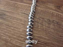 Native American Navajo Pearl Sterling Silver Saucer Bead 24 Necklace Jake