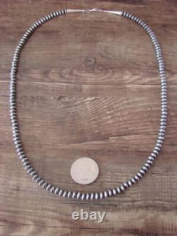 Native American Navajo Pearl Sterling Silver Saucer Bead 24 Necklace Jake