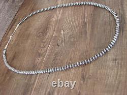 Native American Navajo Pearl Sterling Silver Saucer Bead 24 Necklace Jake