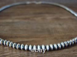 Native American Navajo Pearl Sterling Silver Saucer Bead 26 Necklace Jake