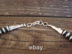 Native American Navajo Pearl Sterling Silver Saucer Bead 28 Necklace Doreen J