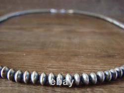 Native American Navajo Pearl Sterling Silver Saucer Bead 28 Necklace Doreen J