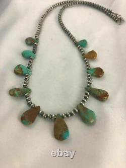 Native American Navajo Pearls St Silver Royston Turquoise Necklace Gift C A420