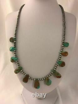 Native American Navajo Pearls St Silver Royston Turquoise Necklace Gift C A420