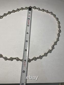 Native American Navajo Pearls Sterling Silver Bead Necklace