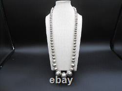 Native American Navajo Serling Silver Pearls Bead Necklace