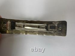 Native American Navajo Sterling Silver Beaded Hair Clip
