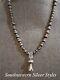 Native American Navajo Style Pearls Sterling Silver Squash Blossom Necklace