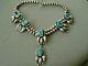 Native American Navajo Turquoise Nuggets Sterling Silver Bead Necklace RM