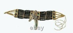 Native American Necklace, Choker, Buffalo Horn Beads, Silver Pendants, Arizona