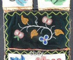 Native American Ojibway Early 19c. Beaded Bandolier Bag Fabulous Ethno Artifact