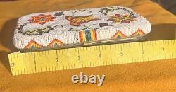 Native American Ojibwe Floral Beaded Clutch purse Wallet Gala Contemporary Art