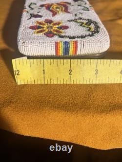 Native American Ojibwe Floral Beaded Clutch purse Wallet Gala Contemporary Art