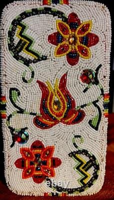 Native American Ojibwe Floral Beaded Clutch purse Wallet Gala Contemporary Art