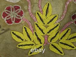 Native American Plains Indian Medicine Bag Leather Fringe Beaded on Both Sides