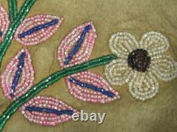 Native American Plains Indian Medicine Bag Leather Fringe Beaded on Both Sides