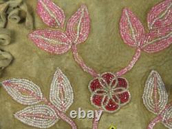 Native American Plains Indian Medicine Bag Leather Fringe Beaded on Both Sides