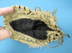 Native American Plains Indian Medicine Bag Leather Fringe Beaded on Both Sides