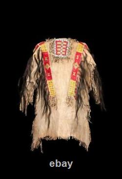 Native American Powwow War Shirt Beaded Detail Indigenous Tribal Beadwork WS140