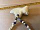 Native American Quartz Bear effigy withtrade bead necklace rare