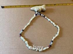 Native American Quartz Bear effigy withtrade bead necklace rare