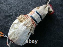 Native American Quilled & Beaded Pipe Bag, Rare Buffalo Chanupa Bag Sd-03713