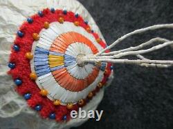 Native American Quilled & Beaded Pipe Bag, Rare Buffalo Chanupa Bag Sd-03713