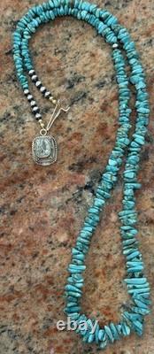 Native American Rare Carico Lake Turquoise Necklace, Polished, Navajo SS