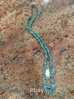 Native American Rare Carico Lake Turquoise Necklace, Polished, Navajo SS