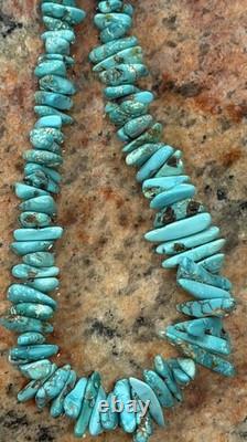 Native American Rare Carico Lake Turquoise Necklace, Polished, Navajo SS