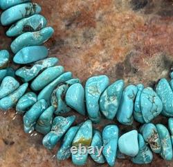 Native American Rare Carico Lake Turquoise Necklace, Polished, Navajo SS