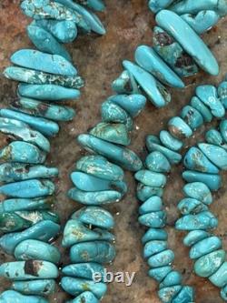 Native American Rare Carico Lake Turquoise Necklace, Polished, Navajo SS