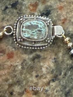 Native American Rare Carico Lake Turquoise Necklace, Polished, Navajo SS