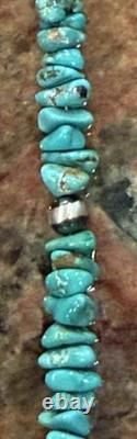 Native American Rare Carico Lake Turquoise Necklace, Polished, Navajo SS