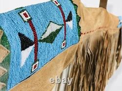 Native American Rifle Scabbard Sioux Style Indian Beaded Suede Leather S504