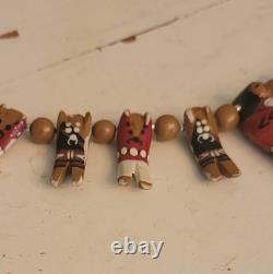 Native American Santo Domingo Kewa Wood Hand Carved Storyteller Necklace Vintage