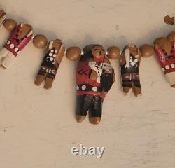 Native American Santo Domingo Kewa Wood Hand Carved Storyteller Necklace Vintage