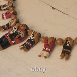 Native American Santo Domingo Kewa Wood Hand Carved Storyteller Necklace Vintage