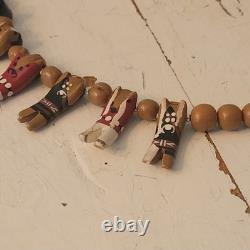 Native American Santo Domingo Kewa Wood Hand Carved Storyteller Necklace Vintage