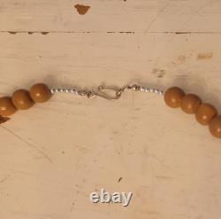 Native American Santo Domingo Kewa Wood Hand Carved Storyteller Necklace Vintage