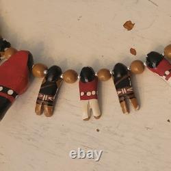 Native American Santo Domingo Kewa Wood Hand Carved Storyteller Necklace Vintage